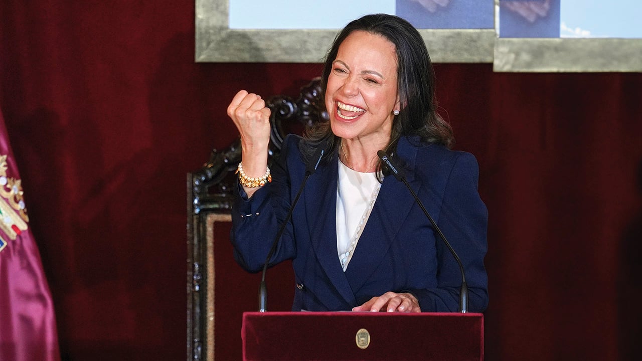 María Corina Machado, líder opositora de Venezuela.
