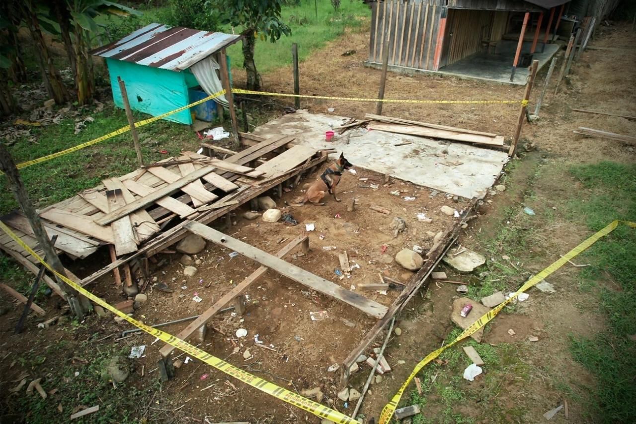 Zona donde se encontraron los explosivos.