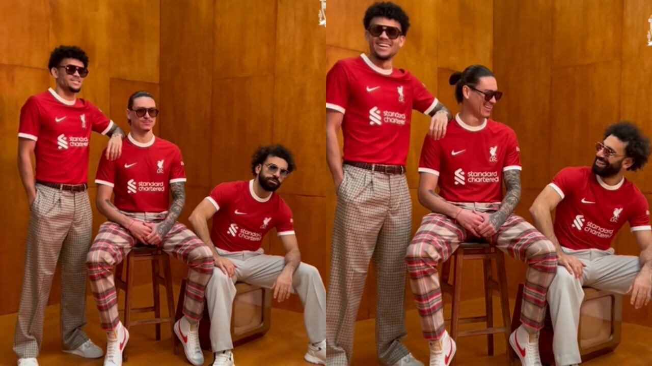 Luis Díaz, nueva camiseta Liverpool. Foto: Captura de pantalla Twitter Liverpool FC (@LFC).