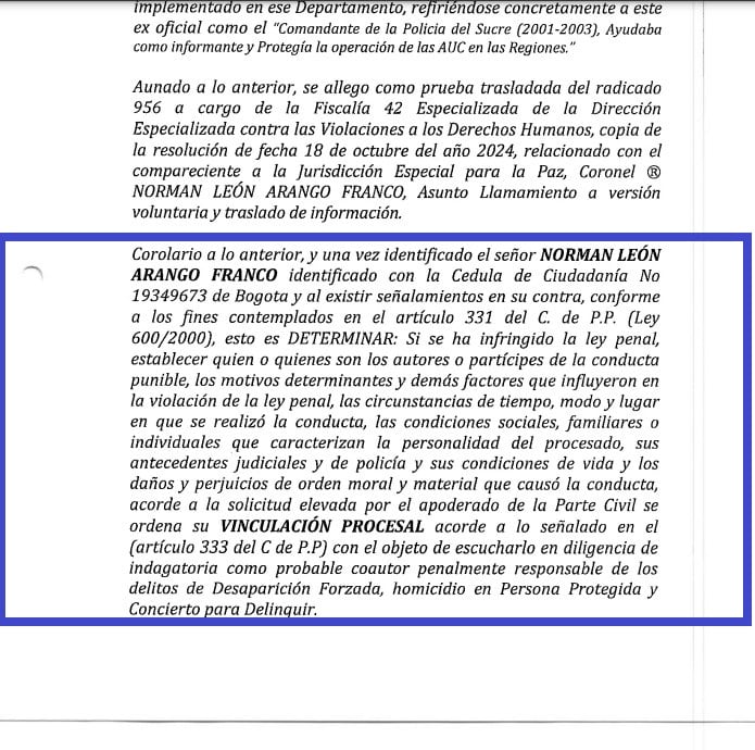 Excomandante de la Policía de Sucre fue vinculado a la investigación por la desaparición y homicidio del alcalde de El Roble, Edualdo Díaz.
