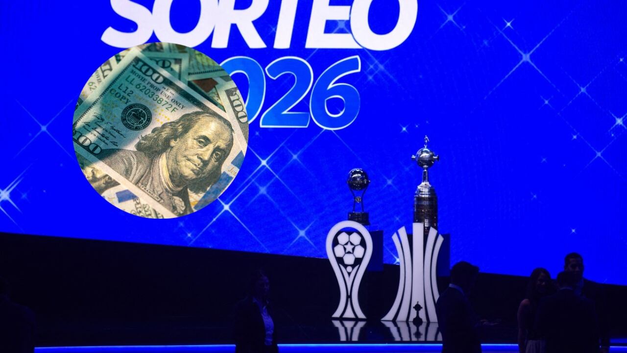 Trofeos de la Copa Sudamericana y la Copa Libertadores.