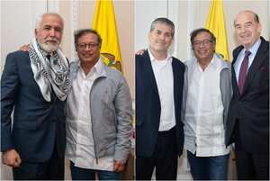 Presidente Petro con los embajadores de Palestina e Israel