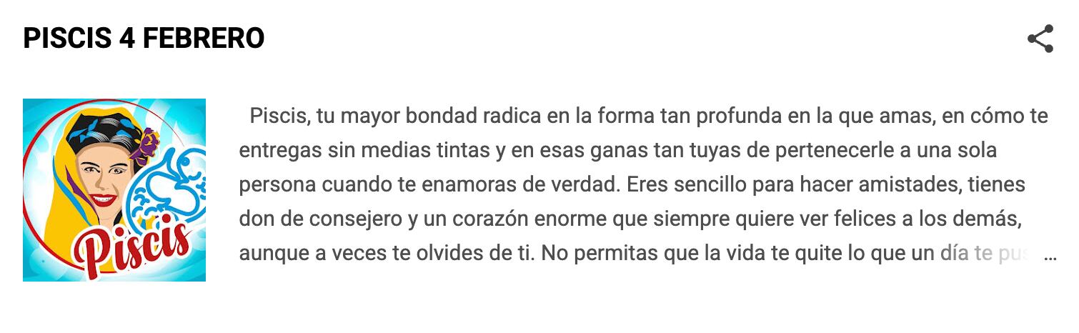 Horóscopo para Piscis según Nana Calistar el día de hoy