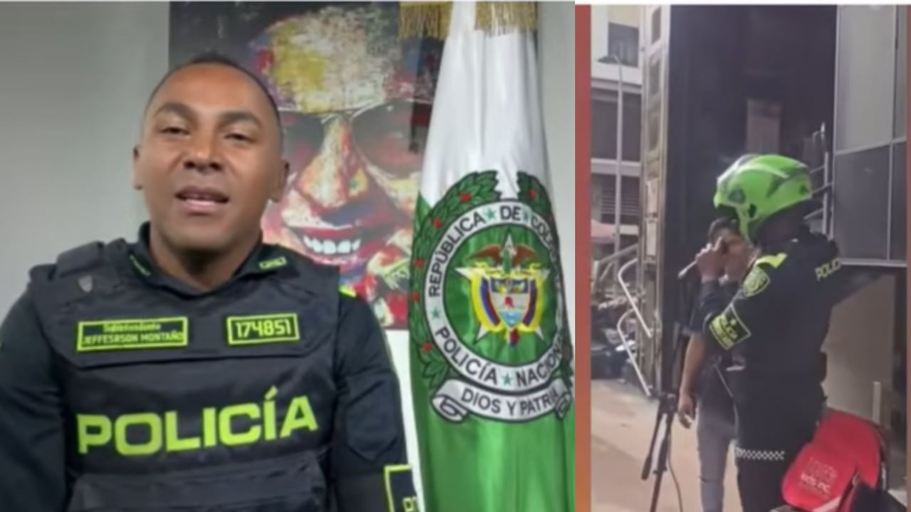 El intendente Jefferson Montaño sorprendió a un artista callejero en Pereira al acercarse durante su patrullaje y cantar junto a él.