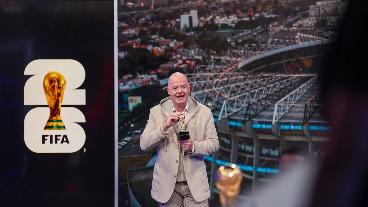 El presidente de la Fifa, Gianni Infantino, durante el anuncio del calendario de partidos de la Copa Mundial de la FIFA 2026 el 4 de febrero de 2024 en Miami, Florida. (Foto de Brennan Asplen - FIFA/FIFA vía Getty Images)