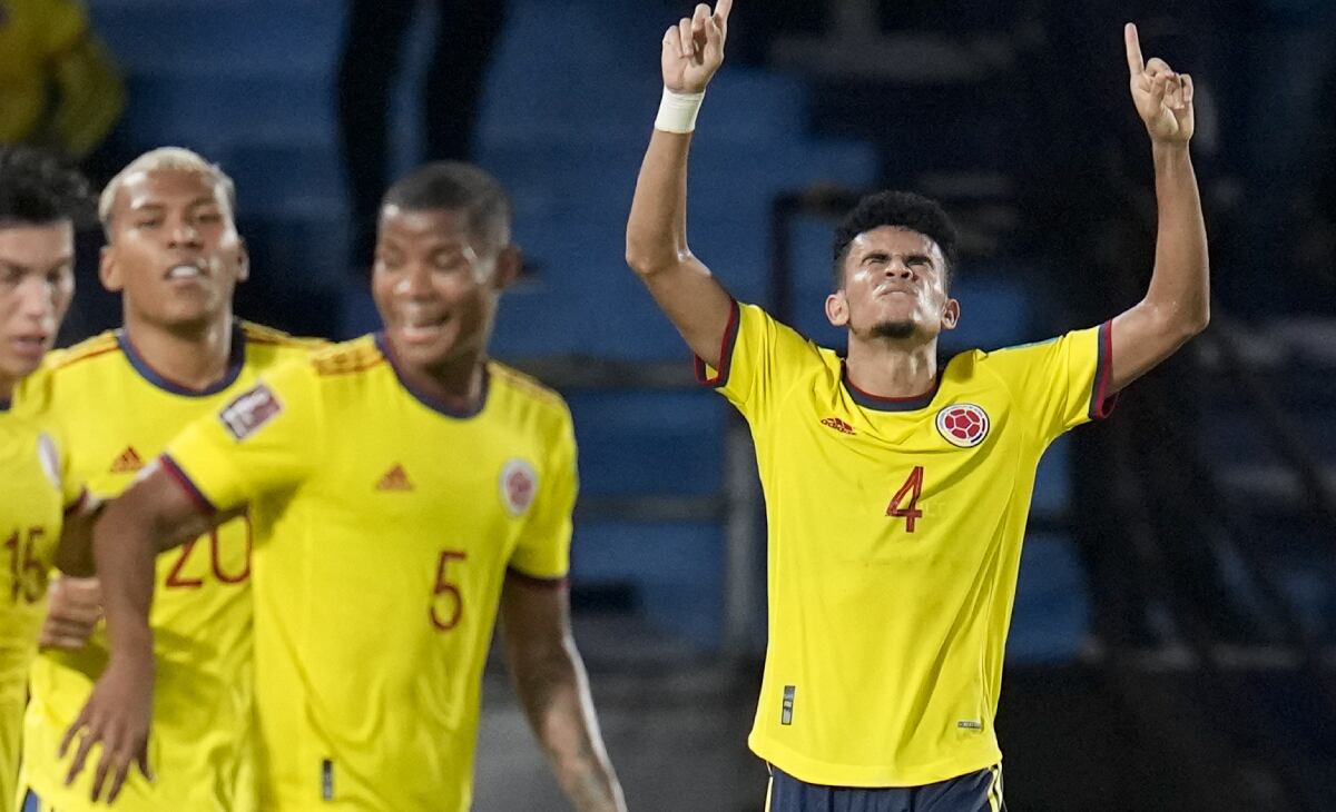 Luis Díaz después del tercer gol ante Chile