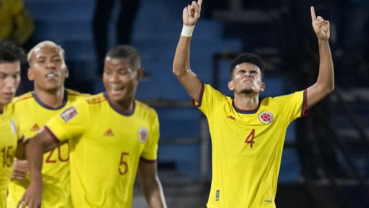 Luis Díaz después del tercer gol ante Chile