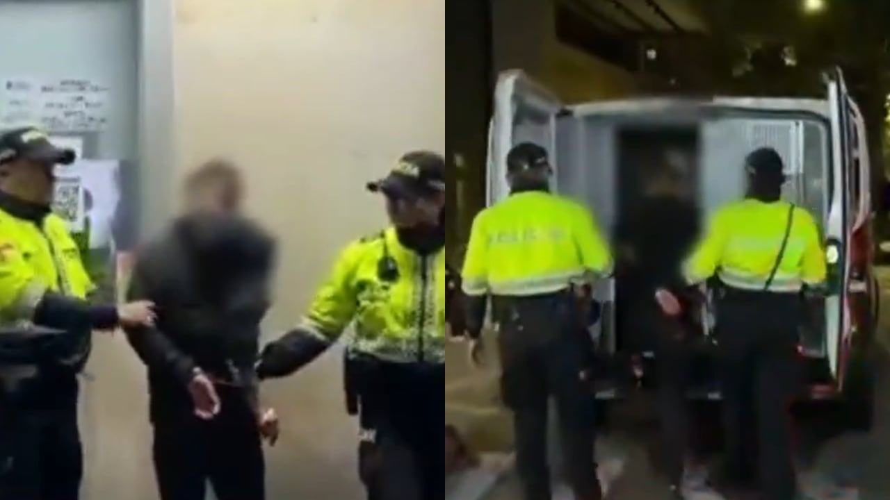Este es el momento en el que las autoridades detienen al hombre.