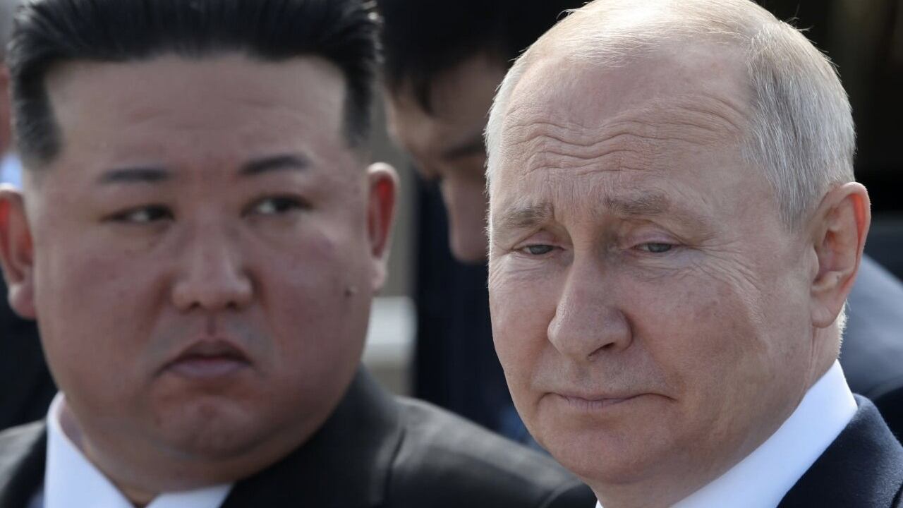 Kim Jong-un y el presidente de Rusia, Vladimir Putin.