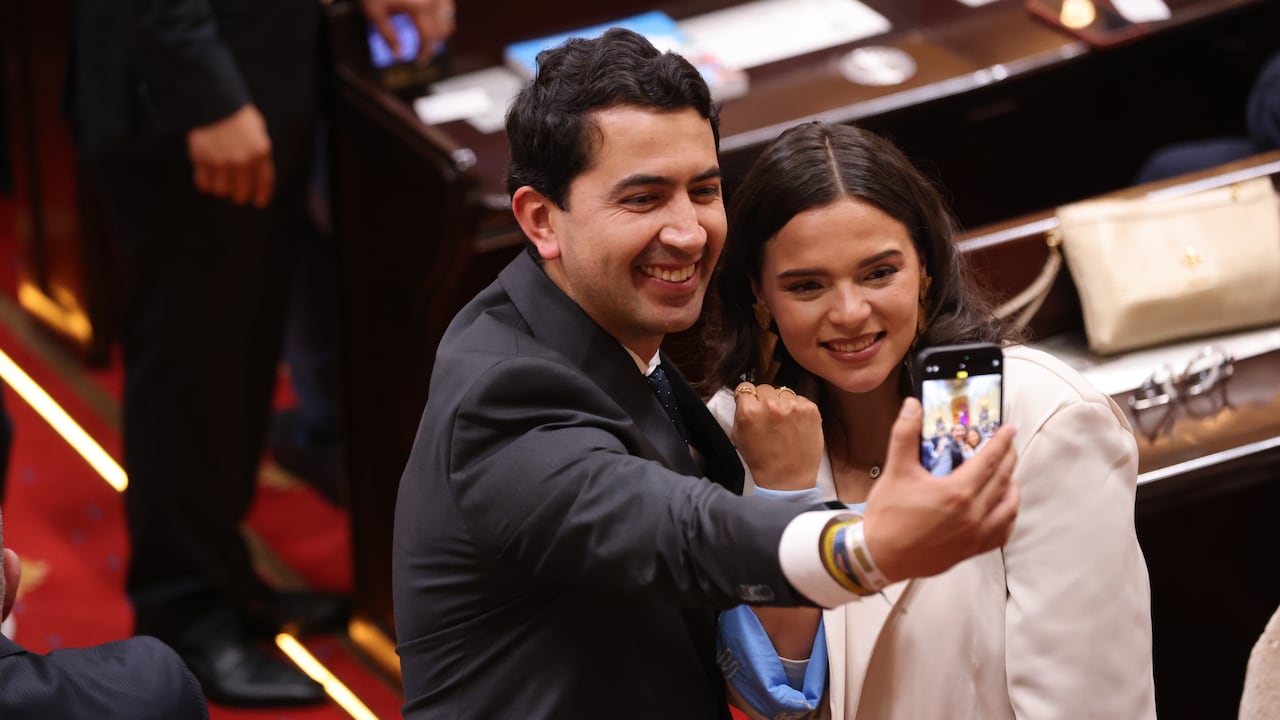 El representante a la Cámara por el Centro Democrático, Daniel Briceño, durante la instalación del Congreso de la República.