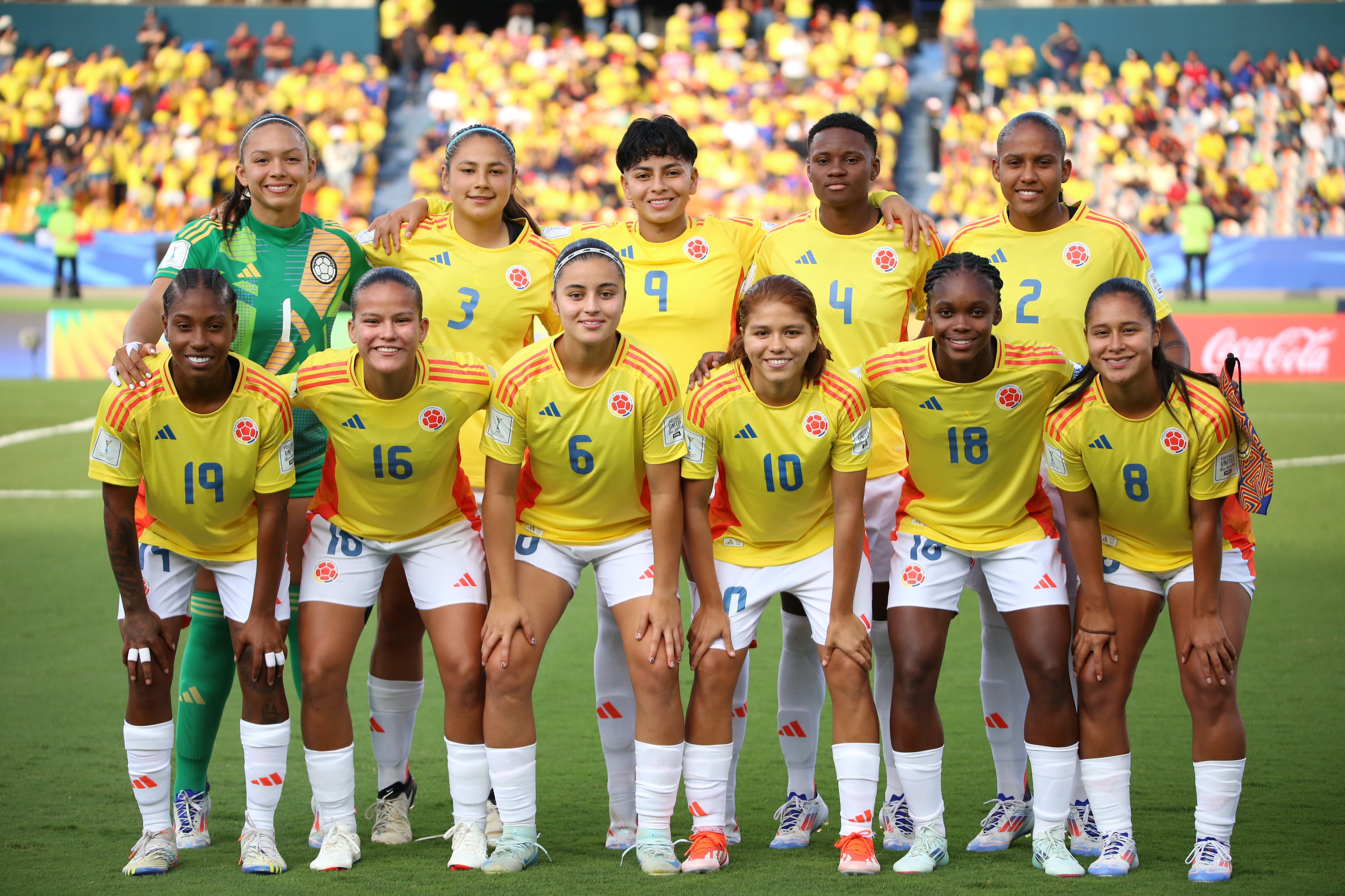 Imagen del partido entre la Selección Colombia Sub-20 contra su similar en México, en el juego de la tercera fecha del Grupo A de la Copa Copa del Mundo Femenina Sub-20 2024.