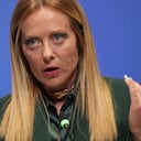 La primera ministra de Italia, Giorgia Meloni, habla durante una conferencia de prensa en la cumbre de la OTAN en Ankara, Turquía, el miércoles 8 de julio de 2026. (Foto AP/Francisco Seco)