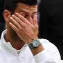 Novak Djokovic tras perder la final de Wimbledon 2023.