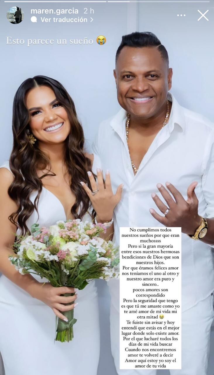 La viuda de Omar Geles compartió una foto de su matrimonio.