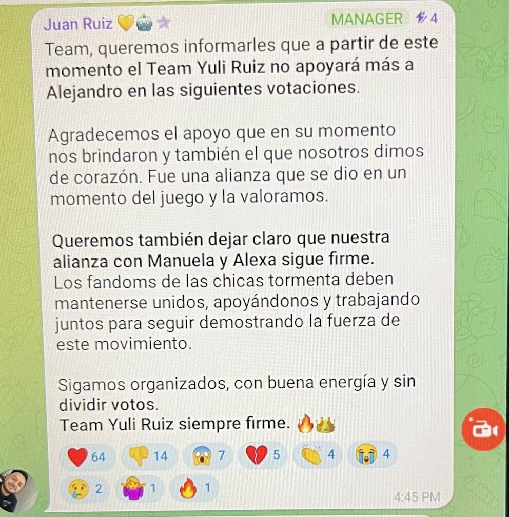 el Team Yuli retira apoyo a Alejandro Estrada tras fuerte enfrentamiento