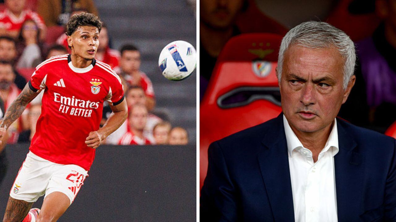 Richard Ríos y su entrenador, Mourinho