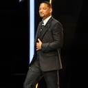 HOLLYWOOD, CA - March 27, 2022: Will Smith holds his Oscar for best actor for King Richard during the show at the 94th Academy Awards at the Dolby Theatre at Ovation Hollywood on Sunday, March 27, 2022. (Robert Gauthier / Los Angeles Times via Getty Images)
