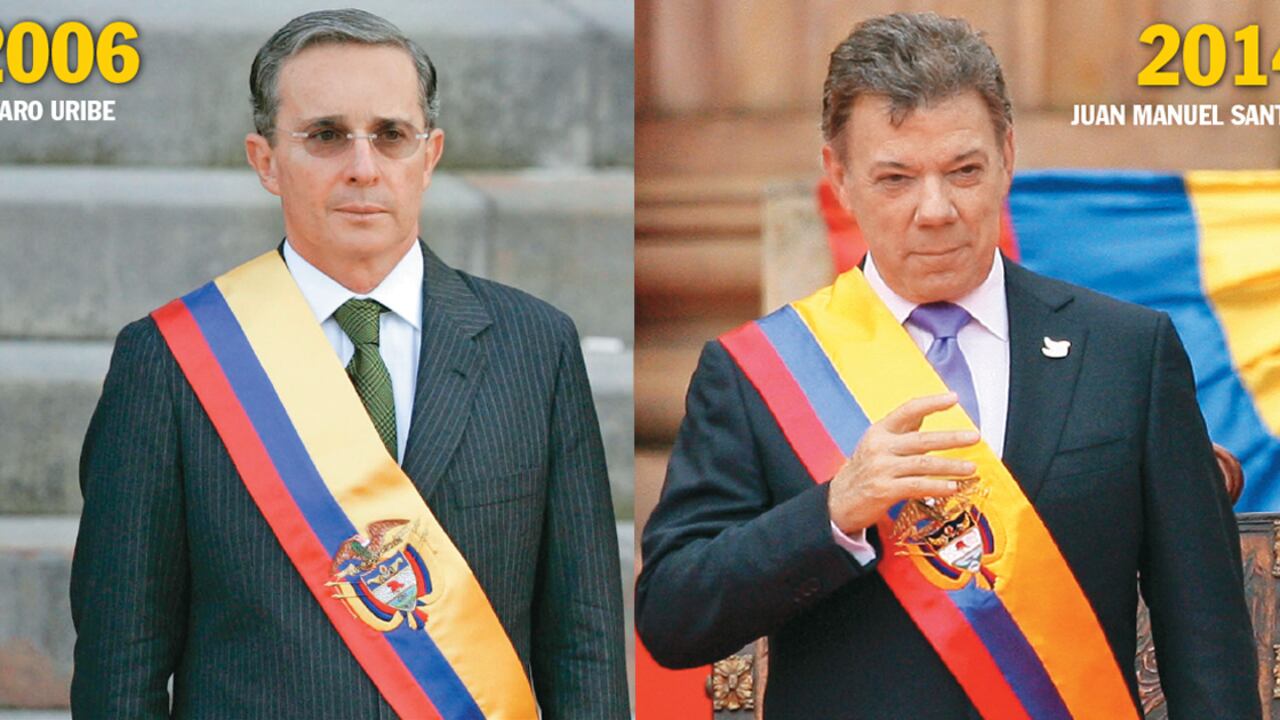 Alvaro Uribe y Juan Manuel Santos