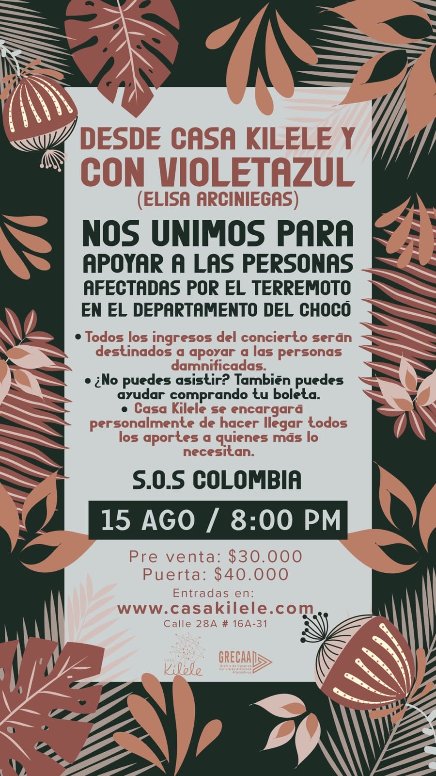 Casa Kilele y sus artistas invitados, con el corazón y el recaudo puestos en el Chocó.