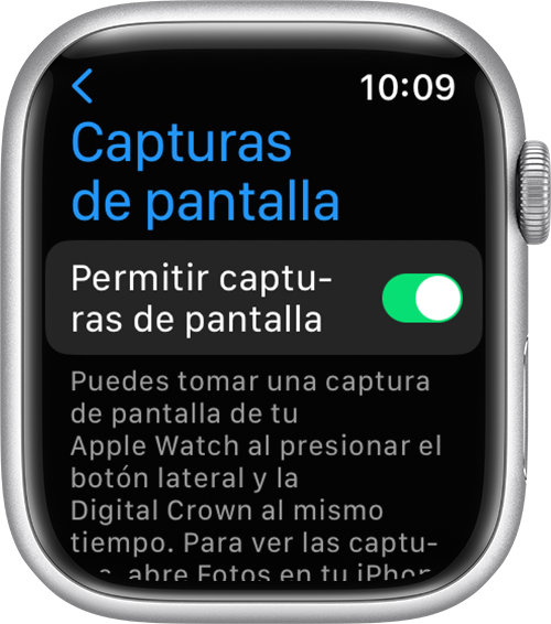 Capturas de pantalla con el Apple Watch.