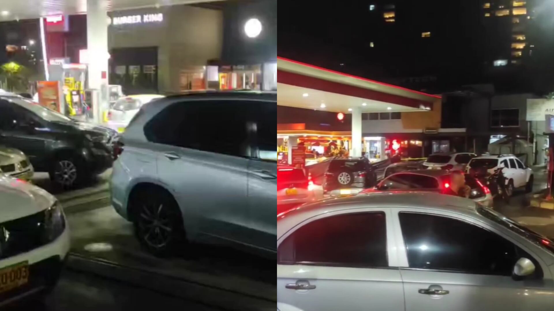 Supuestos carros afectados por el suministro de agua, en vez de gasolina, en Envigado.