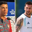 A Cristiano Ronaldo (izq.) no le gustó que le peguntaran por Lionel Messi (der.).