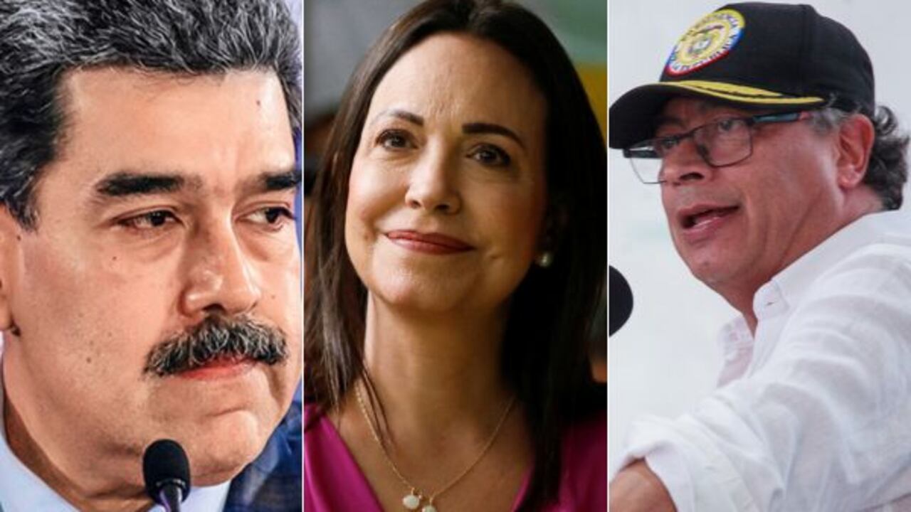 Nicolás Maduro, María Corina Machado y Gustavo Petro.