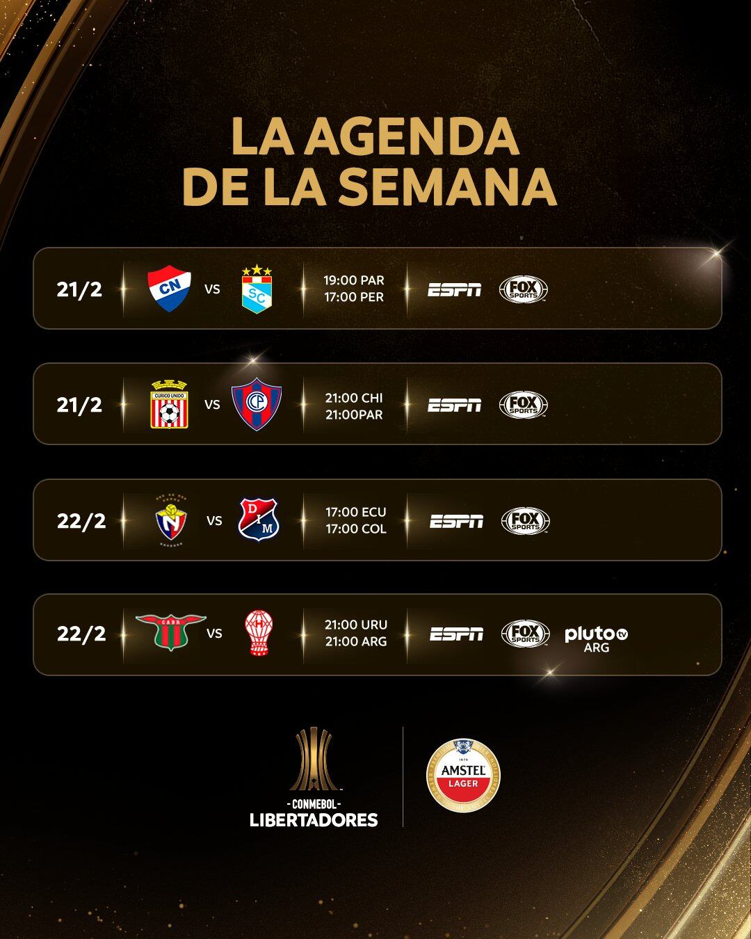 La programación de esta semana en la Copa Libertadores
