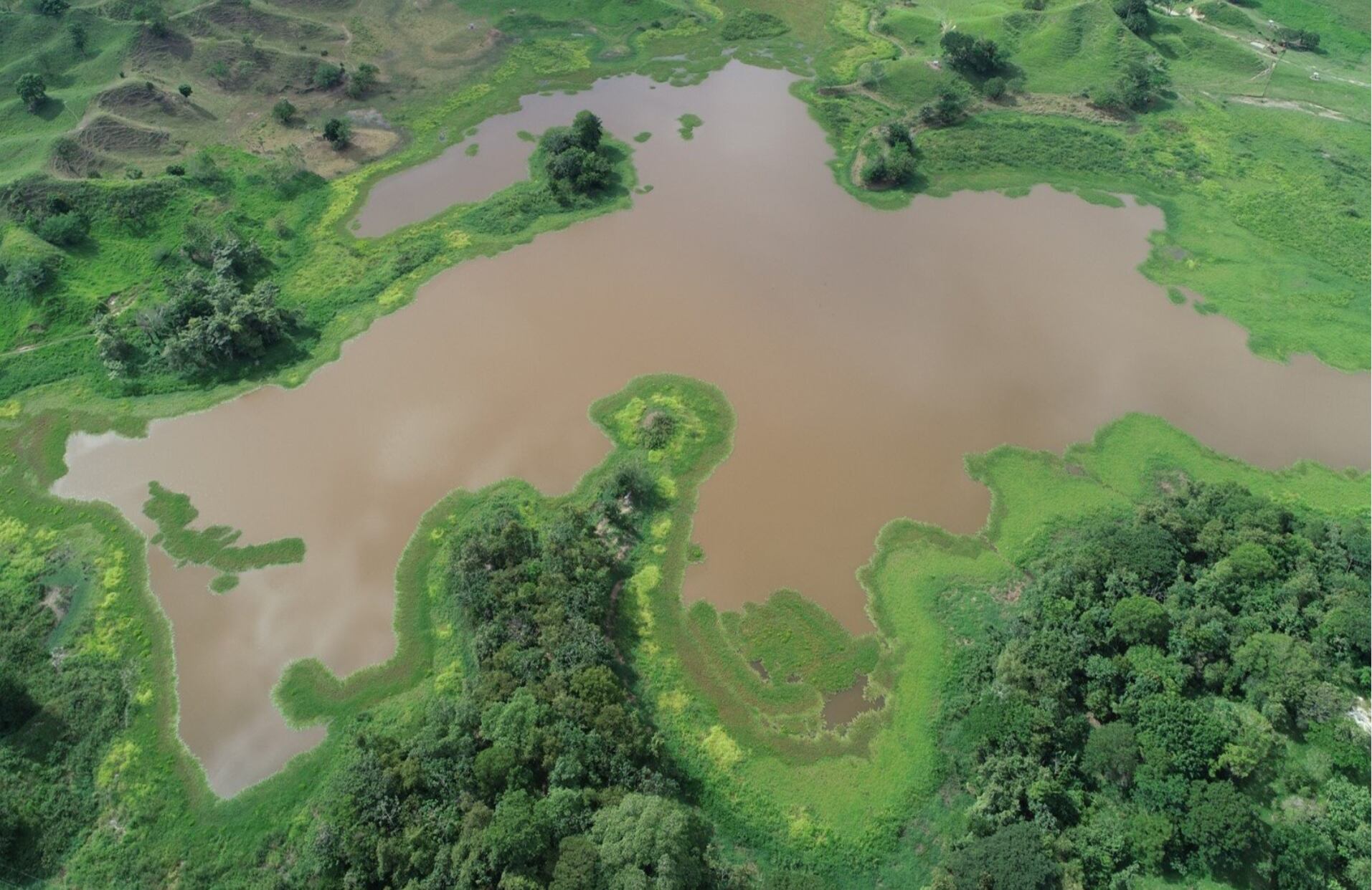 Espejo de agua en el Humedal La Samaria.