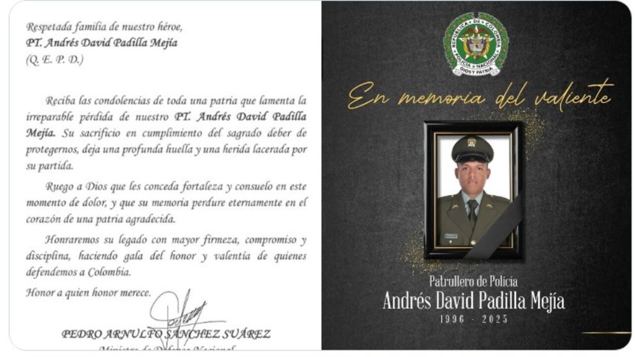 Ofrecen recompensa para ubicar a los autores del crimen de patrullero de la Policía en Norte de Santander.