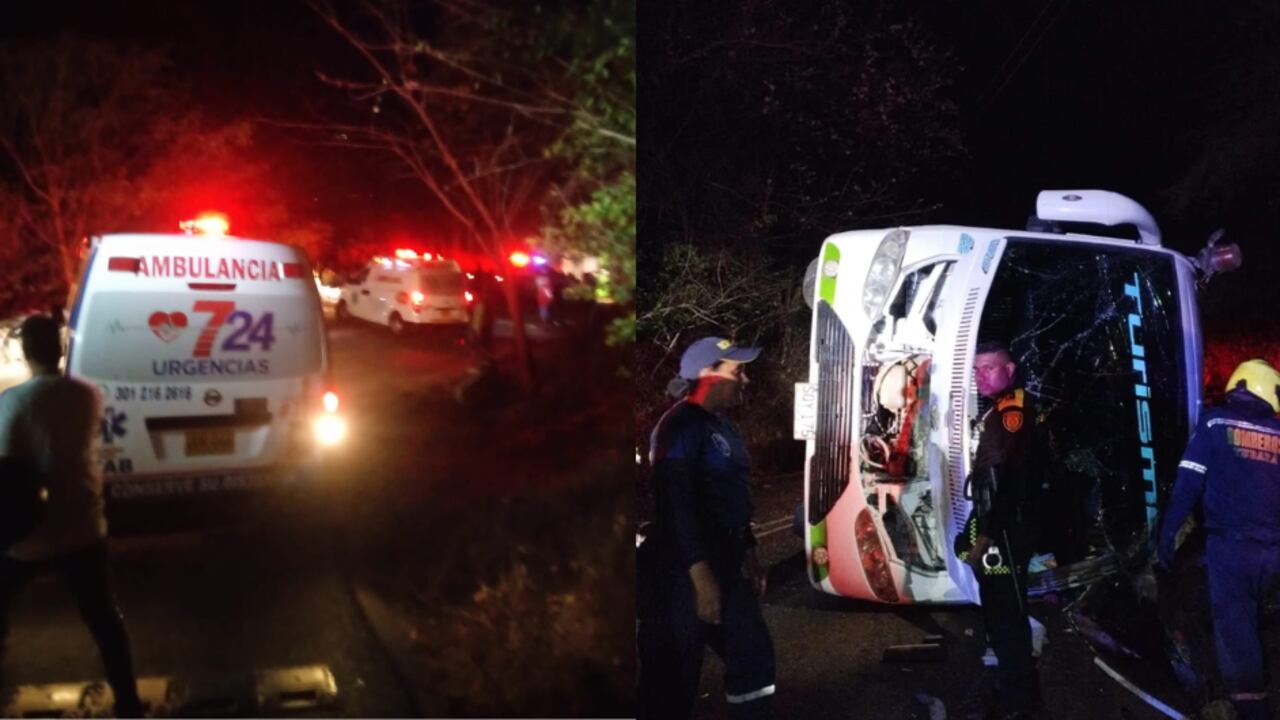 Accidente de tránsito en Atlántico deja 48 personas heridas.