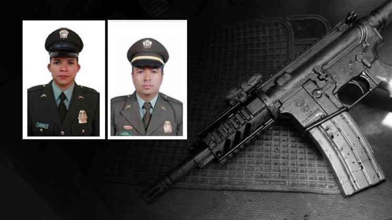El patrullero Johan Sebastián Agudelo y el intendente Wilson Aguirre Arias fueron asesinados.