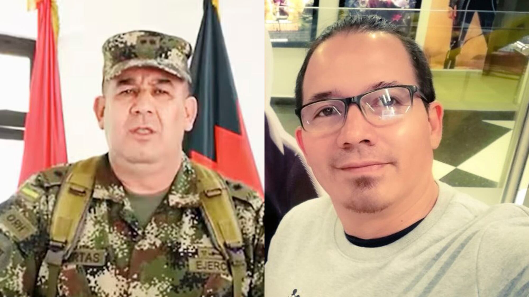 Wilmar Mejía,  el general Juan Miguel Huertas y Calarcá