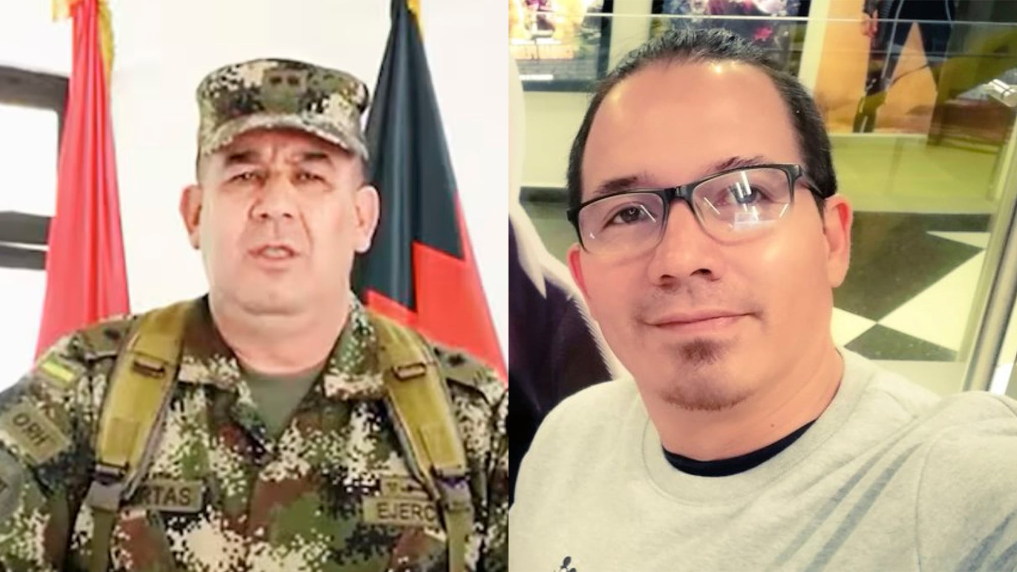 Wilmar Mejía,  el general Juan Miguel Huertas y Calarcá