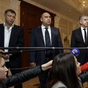 Alexander Zakharchenko, líder de los rebeldes prorrusos en Donetsk, Igor Plotnitsky, líder de los rebeldes prorrusos en la región de Lugansk, el embajador ruso en Ucrania, Mikhail Zurabov, el expresidente ucraniano Leonid Kuchma y la Organización para la Seguridad y la Cooperación en Europa (OSCE).