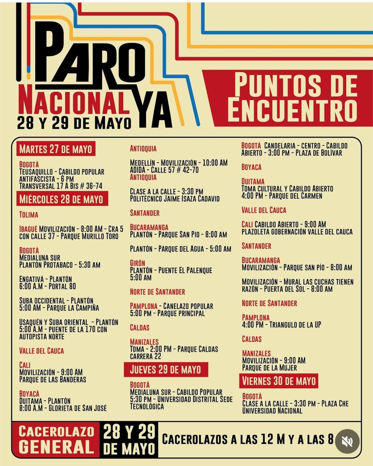 Colombia vivirá una nueva jornada de paro nacional