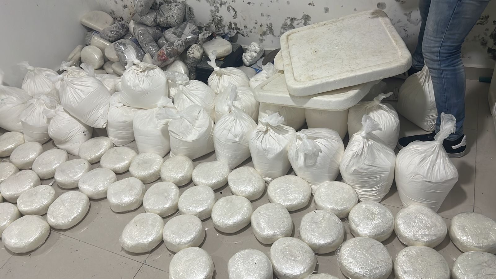 Parte de la droga estaba dentro de unas cavas de icopor