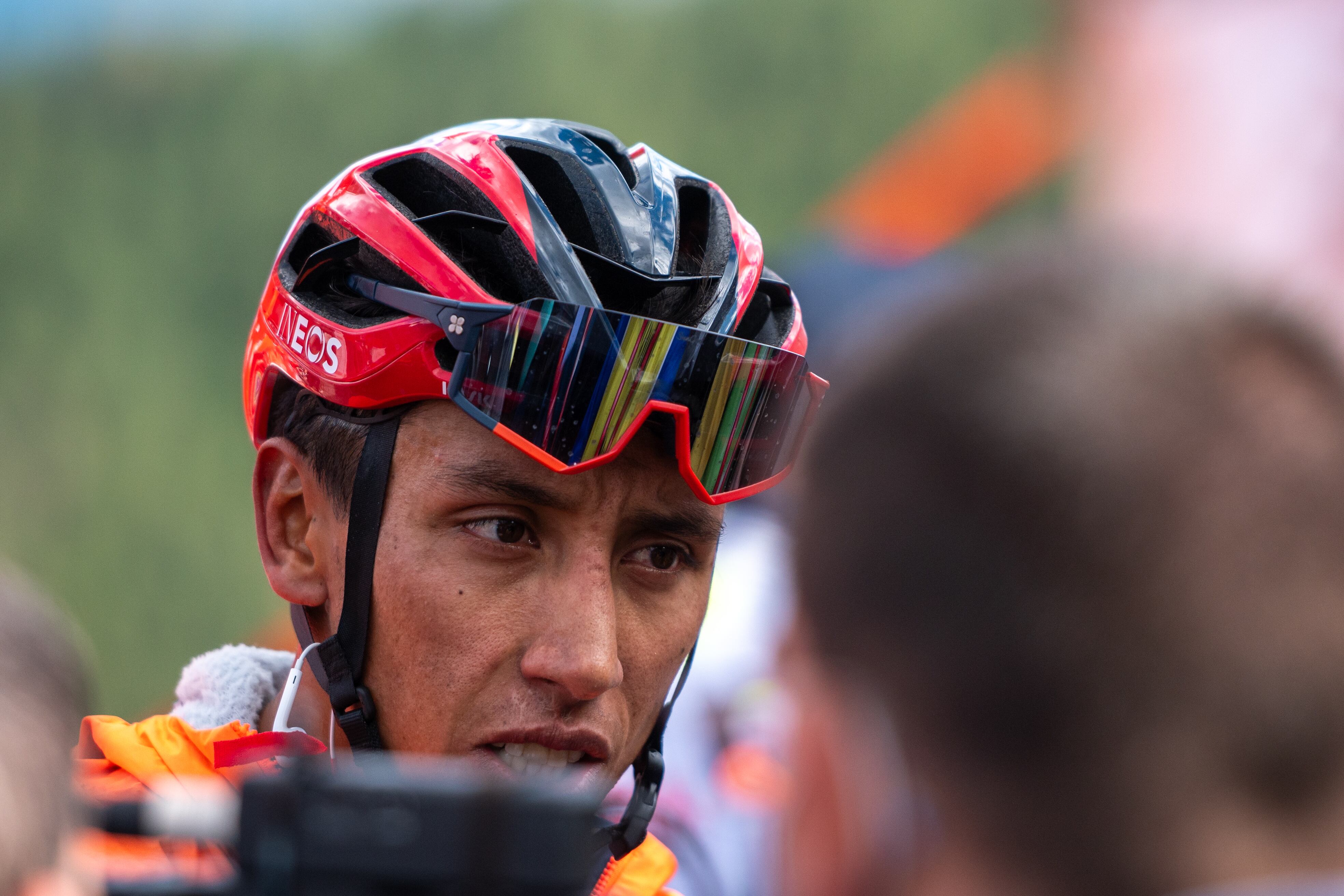 SANTIAGO BUITRAGO from Colombia and Team  BAHRAIN VICTORIOUS during the fourth stage of the Vuelta a Espana 2023, on August 28, 2023 in Arinsal. The 78th edition of La Vuelta Ciclista a Espana 2023 in the fourth stage began in Suria, Catalonia and ended at the Vallnord Ski station in Pal - Arinsal, the inaugural stage consists of 185 km . (Photo by Martin Silva Cosentino/NurPhoto via Getty Images)
