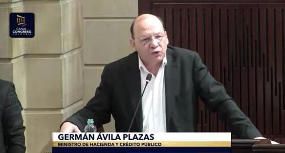 Germán Plazas, ministro de Hacienda, en la presentación del proyecto de ley de financiamiento en comisiones económicas.