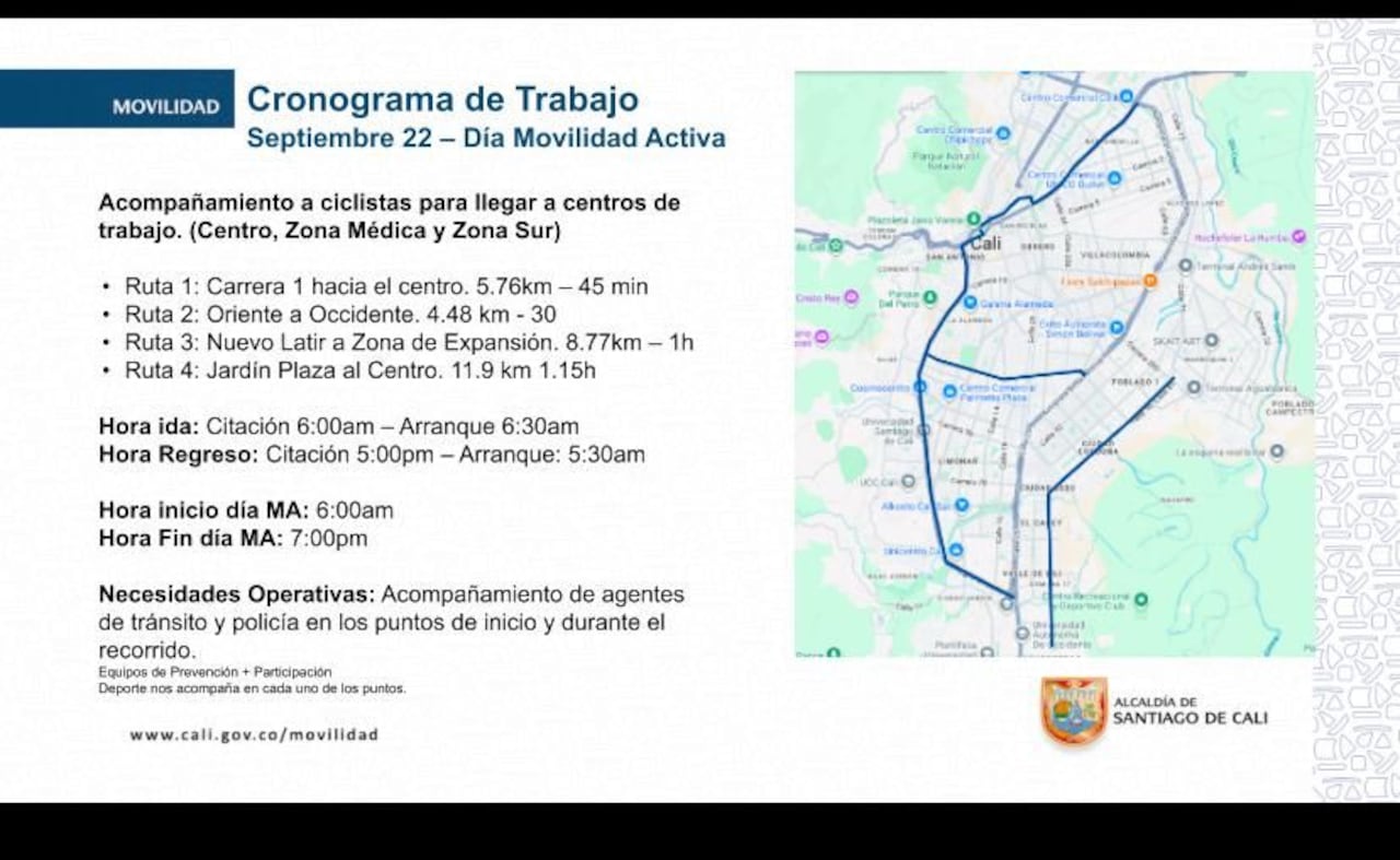 Día sin carro y moto en Cali.