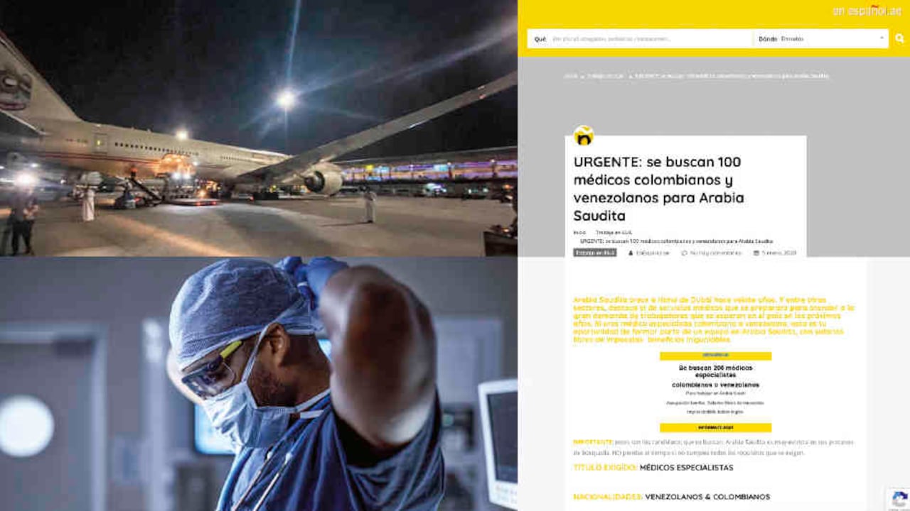 En este avión iban a viajar los 100 colombianos, pero el Gobierno no los autorizó por un trámite administrativo. En enero, en España hubo otra convocatoria para contratar 120 médicos.