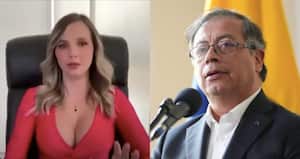 La modelo Elizabeth Loaiza y el presidente Gustavo Petro.