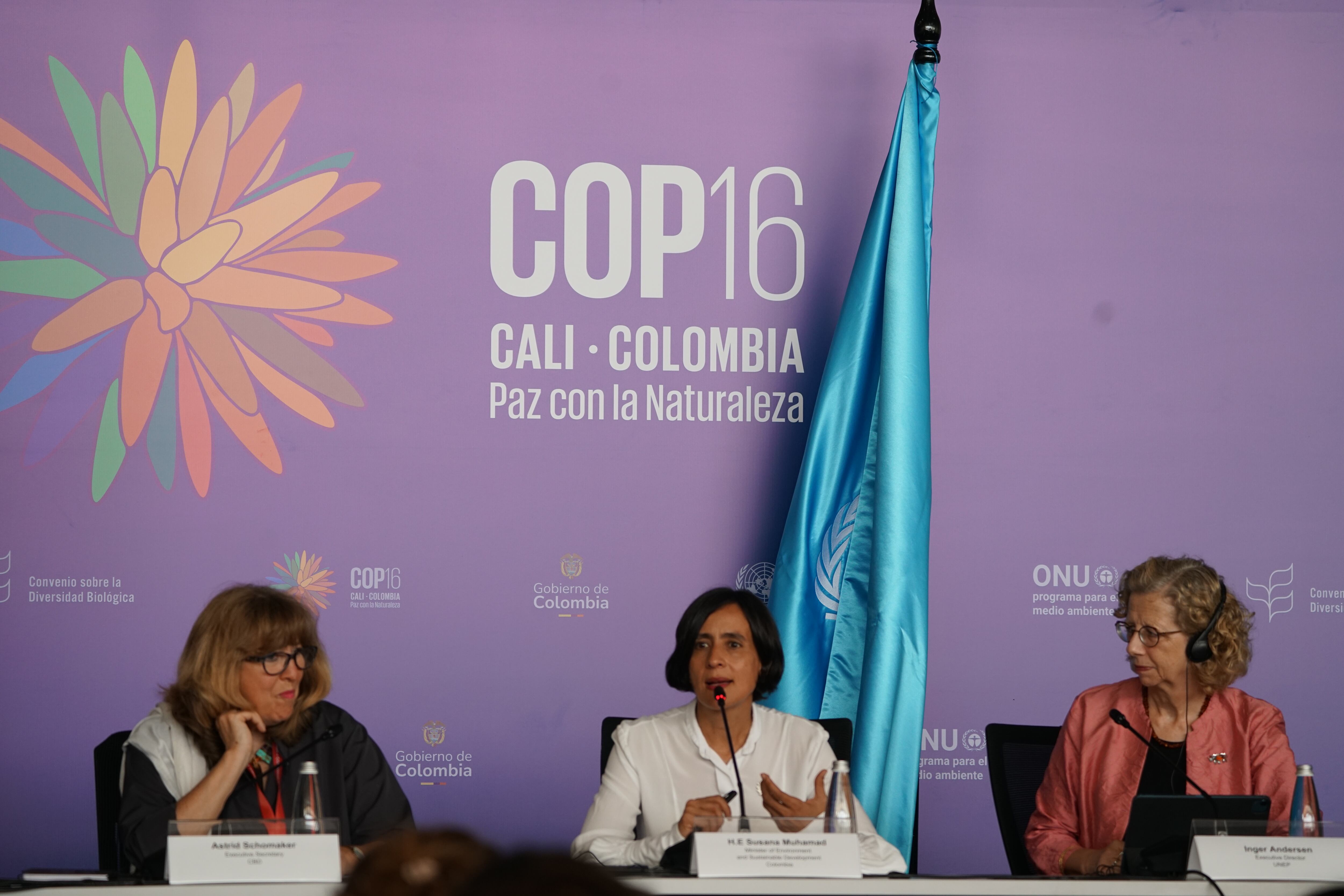 La ministra Susana Muhamad da balance de la COP16 al viernes 25 de octubre en el Centro de Eventos Valle del Pacifico. Foto Jorge Orozco / El País.