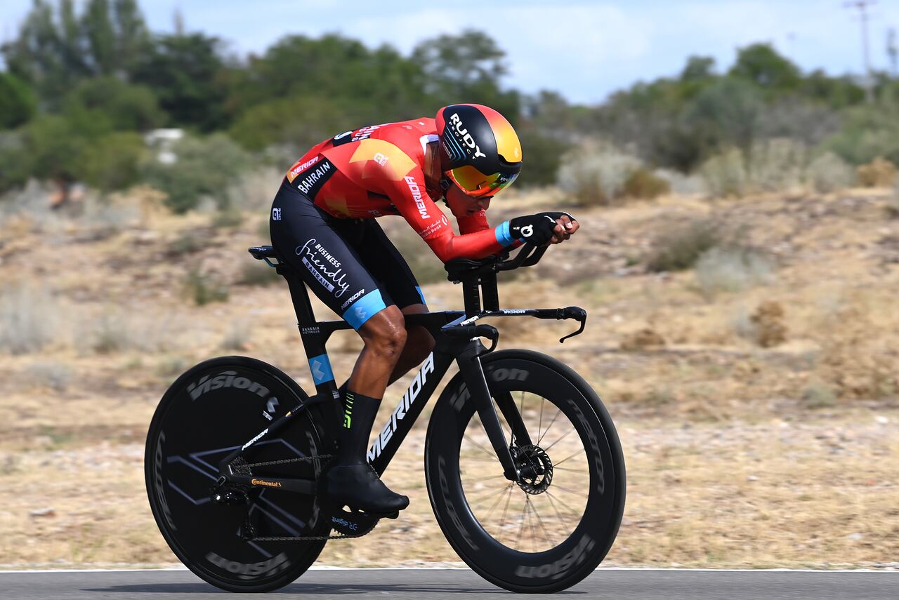 VALLADOLID, ESPAÑA - 5 DE SEPTIEMBRE: Santiago Buitrago Sánchez de Colombia y el equipo de Bahrein - Sprints victoriosos durante la 78.ª Vuelta a España 2023, Etapa 10, una etapa contrarreloj individual de 25,8 km de Valladolid a Valladolid / #UCIWT / el 5 de septiembre de 2023 en Valladolid , España. (Foto de Tim de Waele/Getty Images)