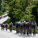 Ciclistas del pelotón en el Giro de Italia 2022 durante la etapa 13 - Foto: AP