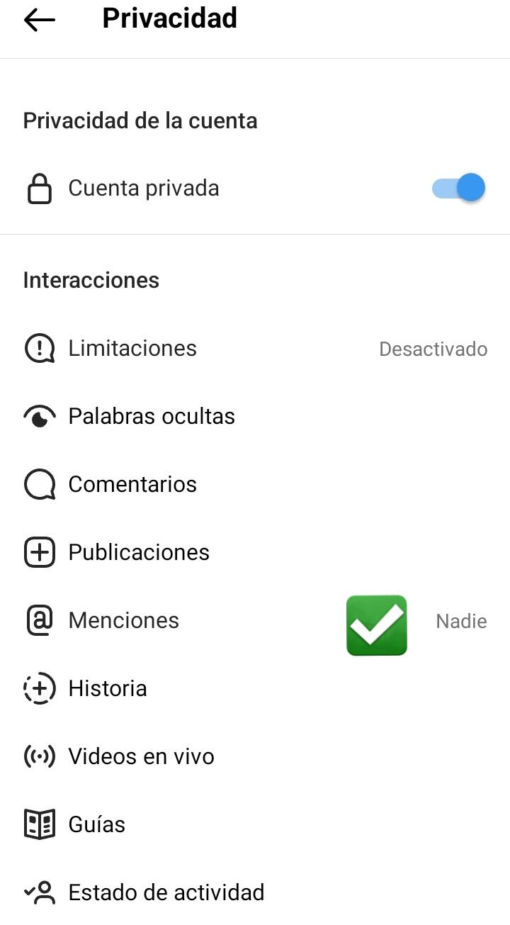 Debe ir a configuración y modificar los permisos sobre menciones y etiquetas.