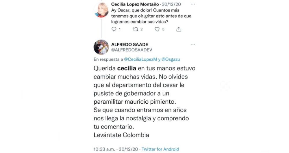 Disputa entre Cecilia López y Alfredo Saade.