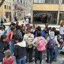 Indígenas hacen plantón en el Ministerio del Interior.