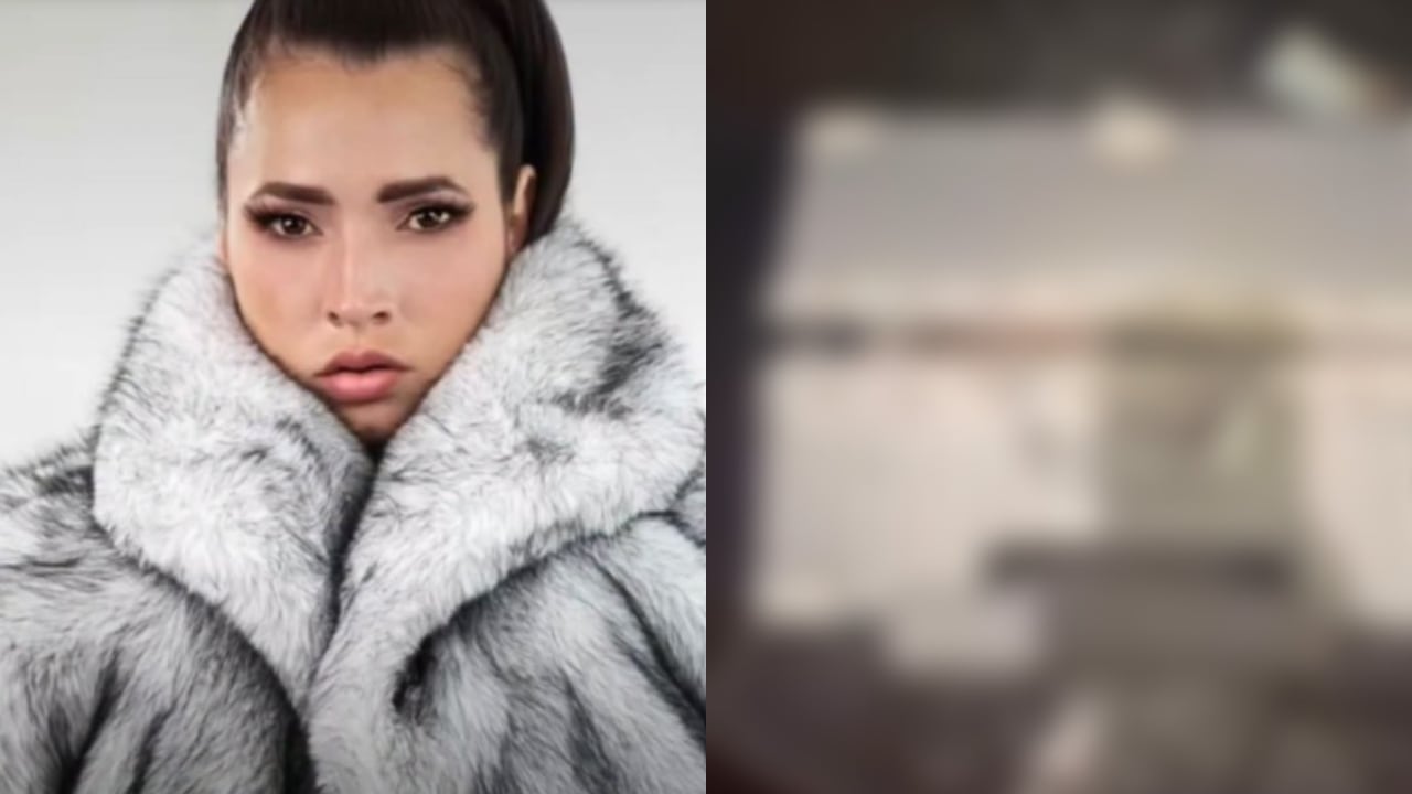 Natalia Villalba y la maleta en que hallaron su cuerpo sin vida.