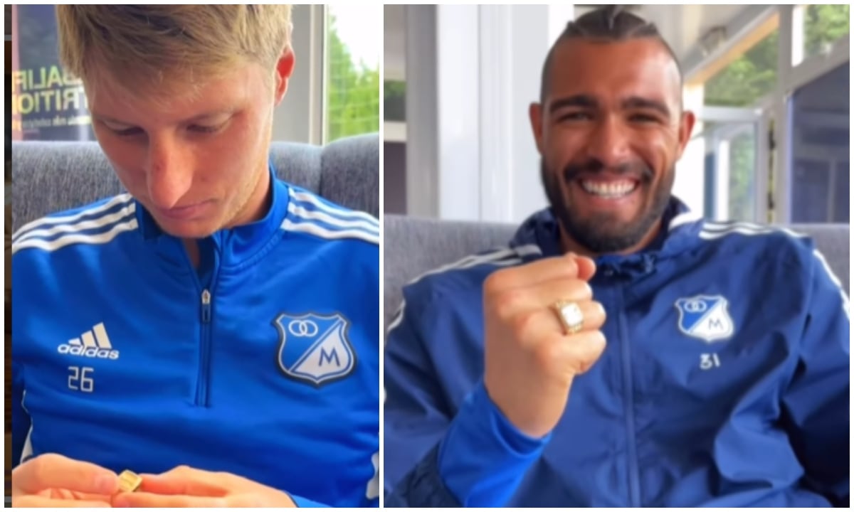 Jugadores de Millonarios reciben un lujoso anillo con la Copa que le ganaron a Nacional